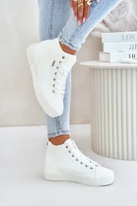 Insulated women's sneakers with Big Star stitching white