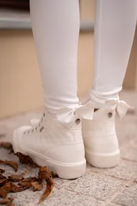 Insulated women's sneakers with Big Star stitching white