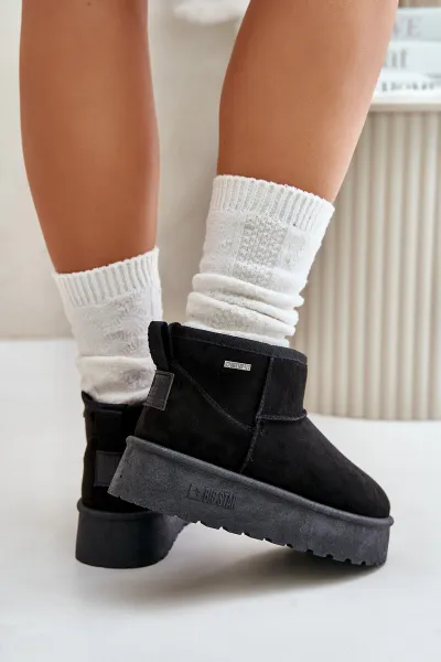Low Snow Boots on the Big Star Platform Black