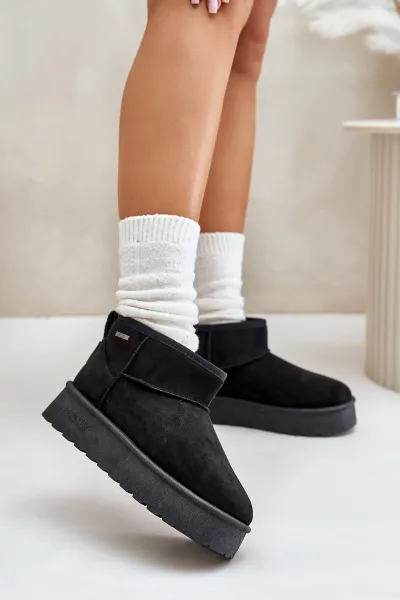 Low Snow Boots on the Big Star Platform Black