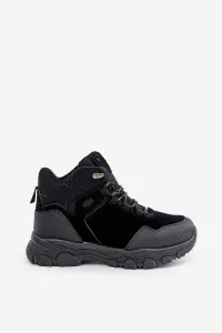 Insulated men's lace-up trekking shoes black Zerista