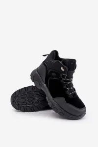 Insulated men's lace-up trekking shoes black Zerista