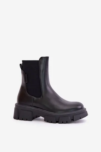 Insulated Chelsea slip-on ankle boots made of eco leather Big Star black