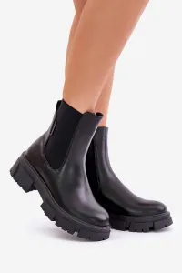 Insulated Chelsea slip-on ankle boots made of eco leather Big Star black
