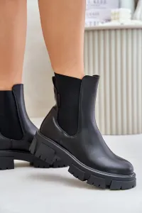 Insulated Chelsea slip-on ankle boots made of eco leather Big Star black