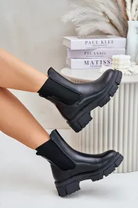 Insulated Chelsea slip-on ankle boots made of eco leather Big Star black