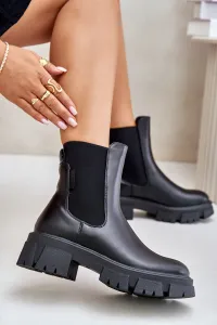 Insulated Chelsea slip-on ankle boots made of eco leather Big Star black