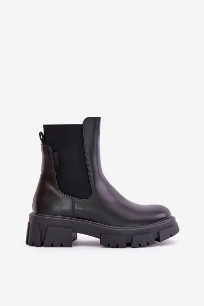 Insulated Chelsea slip-on ankle boots made of eco leather Big Star black