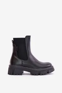 Insulated Chelsea slip-on ankle boots made of eco leather Big Star black