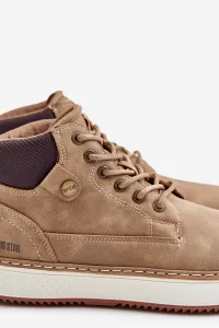 Lace-up men's ankle boots Big Star Hi-Poly System brown