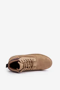 Lace-up men's ankle boots Big Star Hi-Poly System brown