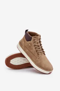 Lace-up men's ankle boots Big Star Hi-Poly System brown