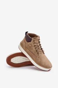 Lace-up men's ankle boots Big Star Hi-Poly System brown
