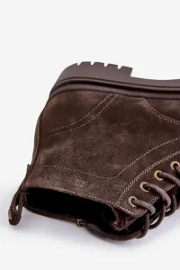Suede Insulated Men's Ankle Boots Zipper Big Star Brown