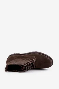 Suede Insulated Men's Ankle Boots Zipper Big Star Brown