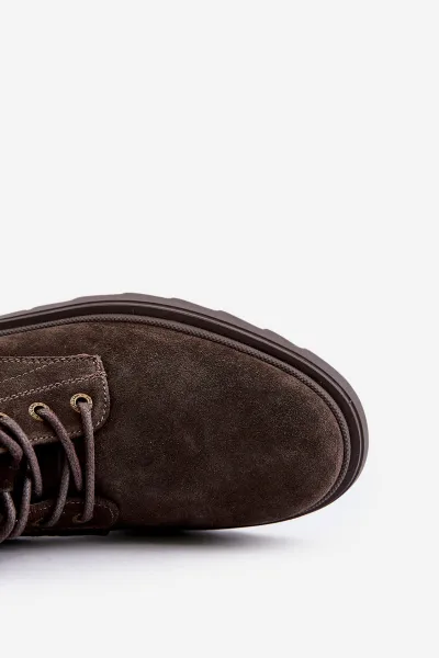 Suede Insulated Men's Ankle Boots Zipper Big Star Brown