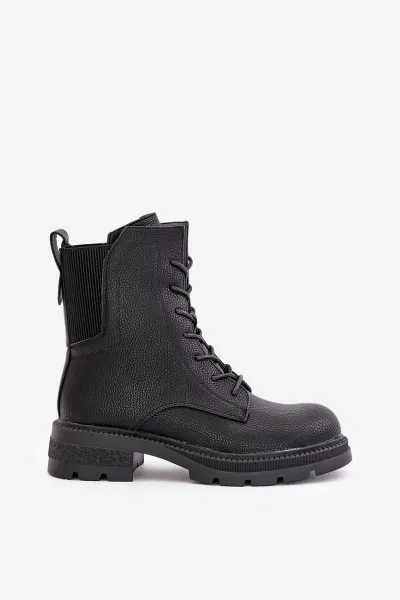 Insulated ankle boots Workery with zip black Leairae