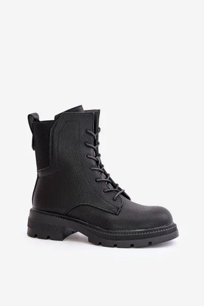 Insulated ankle boots Workery with zip black Leairae
