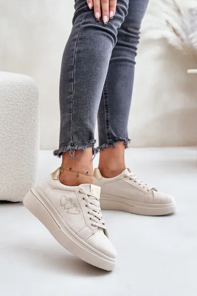 Insulated women's sneakers Big Star beige