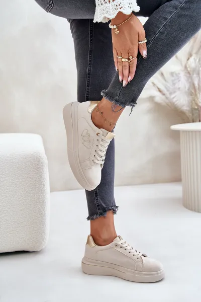 Insulated women's sneakers Big Star beige