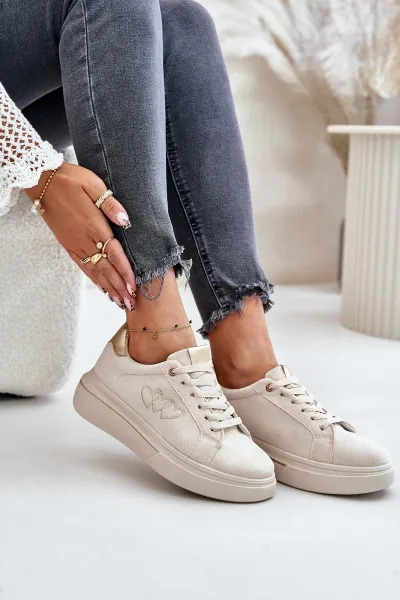 Insulated women's sneakers Big Star beige