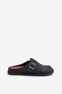 Comfortable men's slippers with Inblu buckle graphite