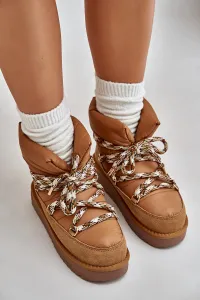 Suede women's snow boots with chunky lacing D.Franklin Brown