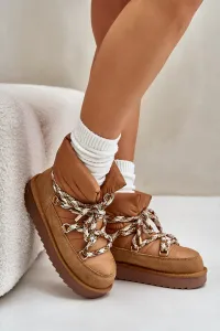 Suede women's snow boots with chunky lacing D.Franklin Brown