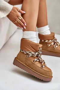Suede women's snow boots with chunky lacing D.Franklin Brown