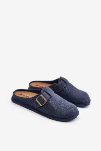 Comfortable men's slippers with Inblu buckle blue