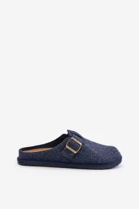 Comfortable men's slippers with Inblu buckle blue