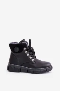 Women's insulated ankle boots with zip trapperky black Mevanisa