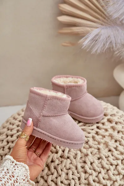 Children's insulated ankle snow boots pink Gooby