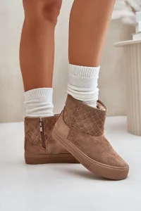 Ankle snow boots with zip insulated with fur Big Star beige