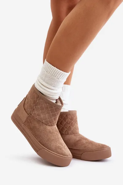 Ankle snow boots with zip insulated with fur Big Star beige