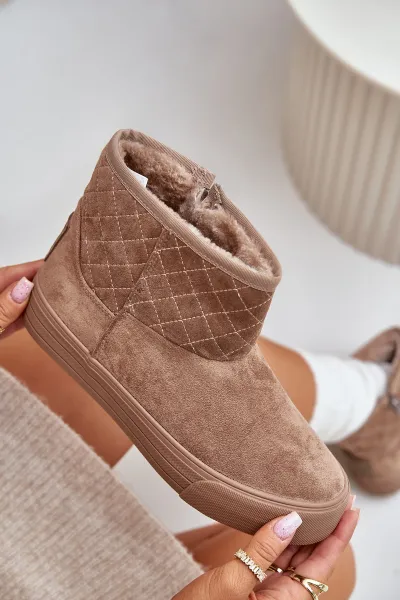 Ankle snow boots with zip insulated with fur Big Star beige