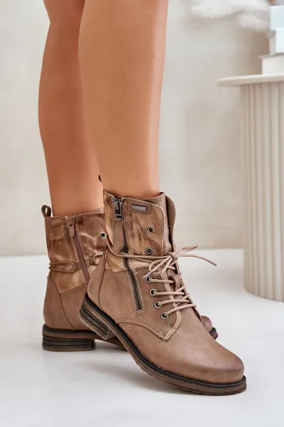 Women's ankle boots Workery dark beige Perfecto