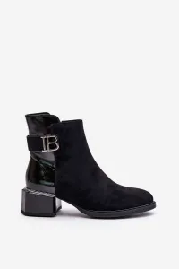 Elegant ankle boots with heels insulated black