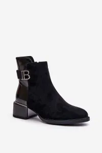 Elegant ankle boots with heels insulated black