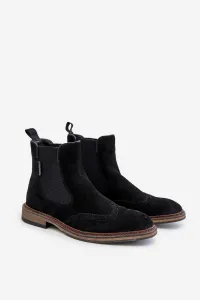 Suede Men's Ankle Boots Chelsea Big Star Black