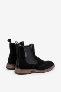 Suede Men's Ankle Boots Chelsea Big Star Black