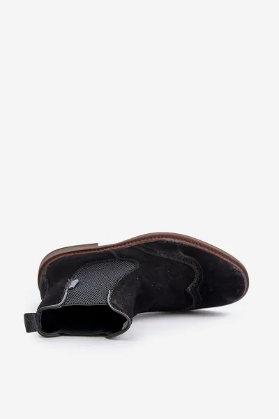 Suede Men's Ankle Boots Chelsea Big Star Black