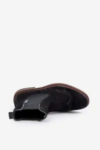 Suede Men's Ankle Boots Chelsea Big Star Black