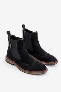 Suede Men's Ankle Boots Chelsea Big Star Black