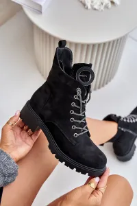 Insulated shoes with decorative lacing Vinceza Black