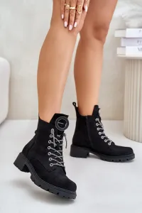 Insulated shoes with decorative lacing Vinceza Black