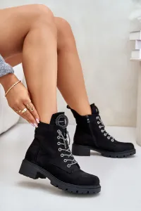 Insulated shoes with decorative lacing Vinceza Black