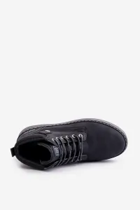 Lace-up men's ankle boots Big Star Hi-Poly System black