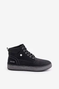 Lace-up men's ankle boots Big Star Hi-Poly System black