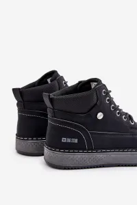 Lace-up men's ankle boots Big Star Hi-Poly System black